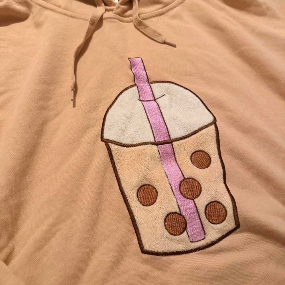 Bubble Tea Cropped Hoodie - Picture 2 of 3